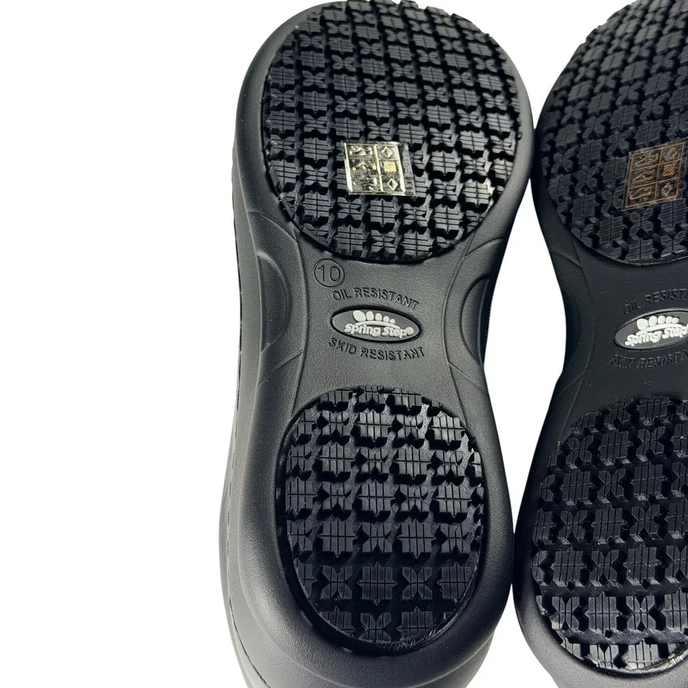 Spring Step Woolin Black Slip On Work Shoes Oil Skid Resistant‎ Mens 10 NWOB